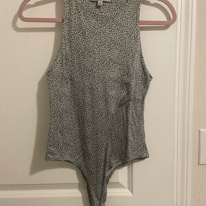 Gray Leopard Print Bodysuit